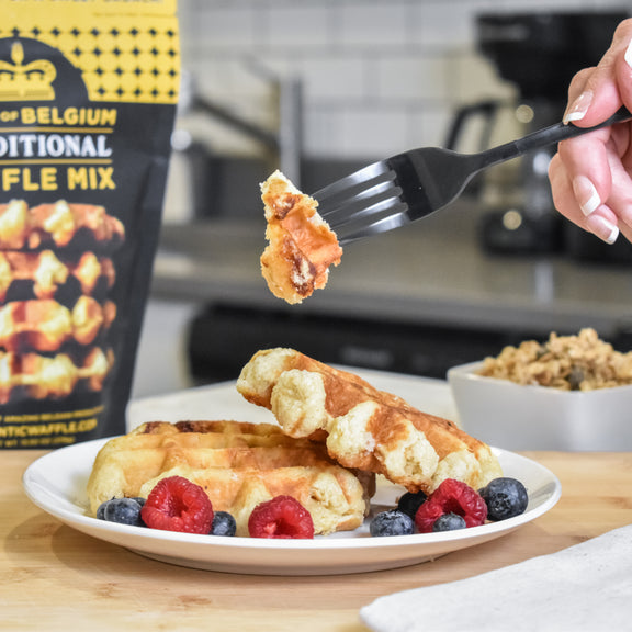 Triple pack of Authentic Waffle Traditional waffles with classic buttery and crispy texture.